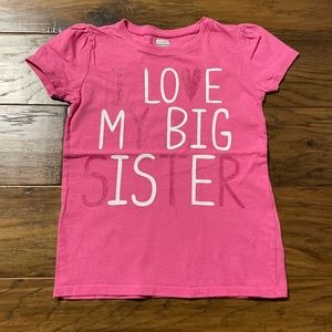 Old Navy I Love 💗 my Big Sister T-shirt pink size 5T